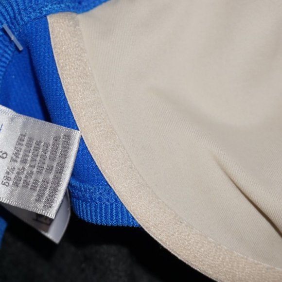 Y2K Deadstock retro bikini High waist bra top electric blue 4 6 Small - Picture 7 of 7